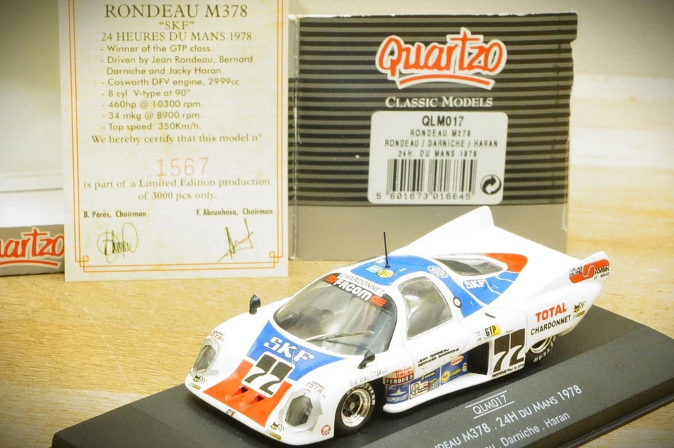 1:43 Quartzo Rondo M378 "SKF" #72 Le Mans 1978 "Rondeau / Darniche / Haran" - Imagen 1 de 4