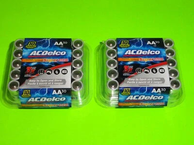 (2) 30pk= 60 Ct ACDelco AA Super Alkaline Batteries 3x Longer 10 Year Shelf Life - Image 1 of 4