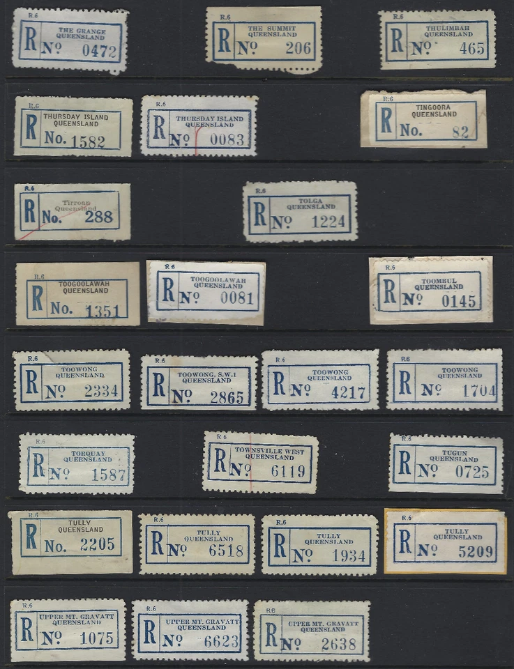 Etiquetas de registro de Australia Queensland The Grange, Thursday Is, Tingoora Tully Foto 1 de 1