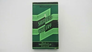 Coltelli da bistecca vintage Sheffield posate in scatola originale Harris Miller mai usati - Foto 1 di 7