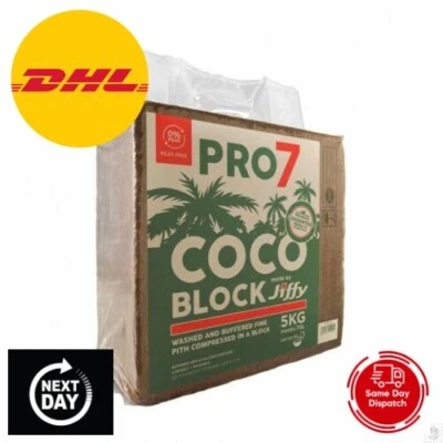 Jiffy Pro 7 Coco Block 70 Litre 5kg coco Brick - coco - block - Hydroponics - Image 1 of 4