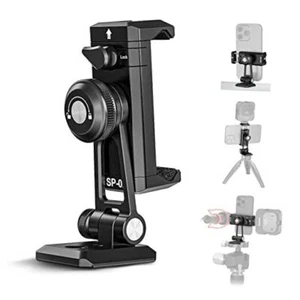  Metal Phone Tripod Mount Adapter with Arca QR Base, Cold Shoe, 360° Swivel  - Picture 1 of 7