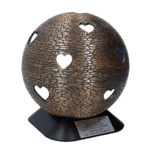 Urne mit Herzen, kugelförmige Schmuckurne - Imagen 1 de 4