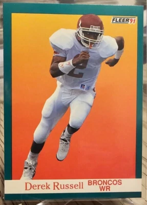 1991 Fleer Derek Russell RC #424 Denver Broncos - Image 1 of 2