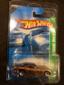 hot wheels treasure hunt 2008 #7 "dodge challenger funny car" brown mint card - Picture 1 of 3
