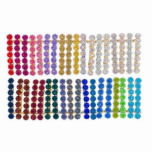 USA Glam Simple Flower Barrette Hair Clip Hairpin Rhinestone Crystal 36 Colors - Picture 1 of 40