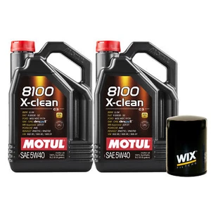 10L Motul 8100 X-CLEAN 5W40 Wix Filter Motor Oil Change Kit API SN - Picture 1 of 1