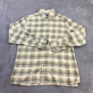 Nat Nast Shirt Mens Medium Button Up Silk Seafoam Green Yellow Long Sleeve - Picture 1 of 10