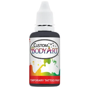 1 oz BLACK Body Art TEMPORARY TATTOO AIRBRUSH PAINT Ink - Picture 1 of 4