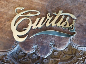 Curtiss Car Airplane & Motorcycle Brass Script 1909 - 1930s   - Picture 1 of 2