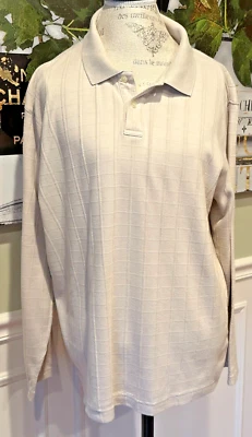 VIA EUROPA MEN'S POLO:PRE-OWNED TAN (VERY GOOD CONDITION) LARGE - Image 1 of 4