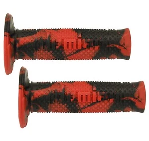 Pareja De Manijas Domino OFF-ROAD A260 SNAKE En Goma Roja Negra - Picture 1 of 1