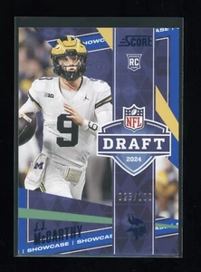 2024 Score J.J. MCCARTHY #4 RC 2024 Draft BLUE Showcase Parallel /100 ColorMatch - Picture 1 of 2