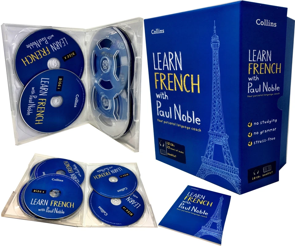 Learn French With Paul Noble Collins 12 Cds Booklet Collection Box Set