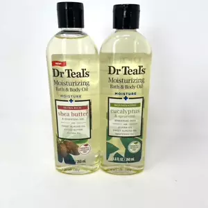 Lote de 2 Dr Teal's eucalipto menta verde y manteca de karité, baño de humedad y aceite corporal NUEVO - Imagen 1 de 5