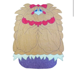 Vintage Chicken Blanket 70s Kitsch Quilt Homemade Flower Farmhouse Folk - Bild 1 von 6