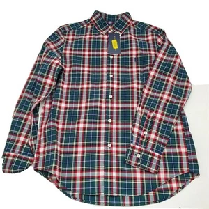 RALPH LAUREN Boys Dress Plaid Holiday Shirt Sz L 14 16 green red white new - Picture 1 of 5