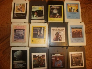 12-VINTAGE 8 TRACK TAPES WILLIE NELSON JERRY LEE LEWIS MAC DAVIS MOE BANDY - Picture 1 of 5