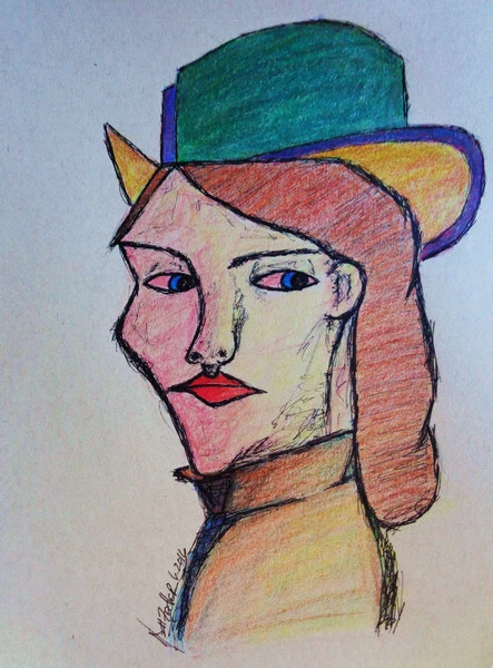 Lady in the Green Chapeau || 原装 || Matt Zedler Masterwork Series || 400 美元 — 第 1/1 张图片