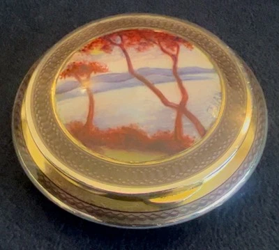 Precioso Continental Plata Dorado y Guilloche Compacto c.1910 Foto 1 de 4