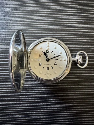 American Foundation For The Blind Vintage Braille Pocket Watch 17 Jewel Swiss - Image 1 of 4
