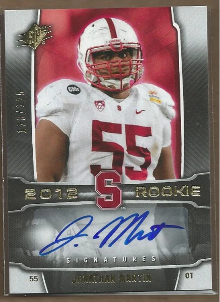 2012 SPx #136 Jonathan Martin Auto 120/225 - FB - Image 1 of 1