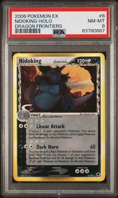 PSA 8 Nidoking 6 Holo ex Dragon Frontiers Pokemon TCG 2006 Vintage Near Mint NM - Image 1 of 4