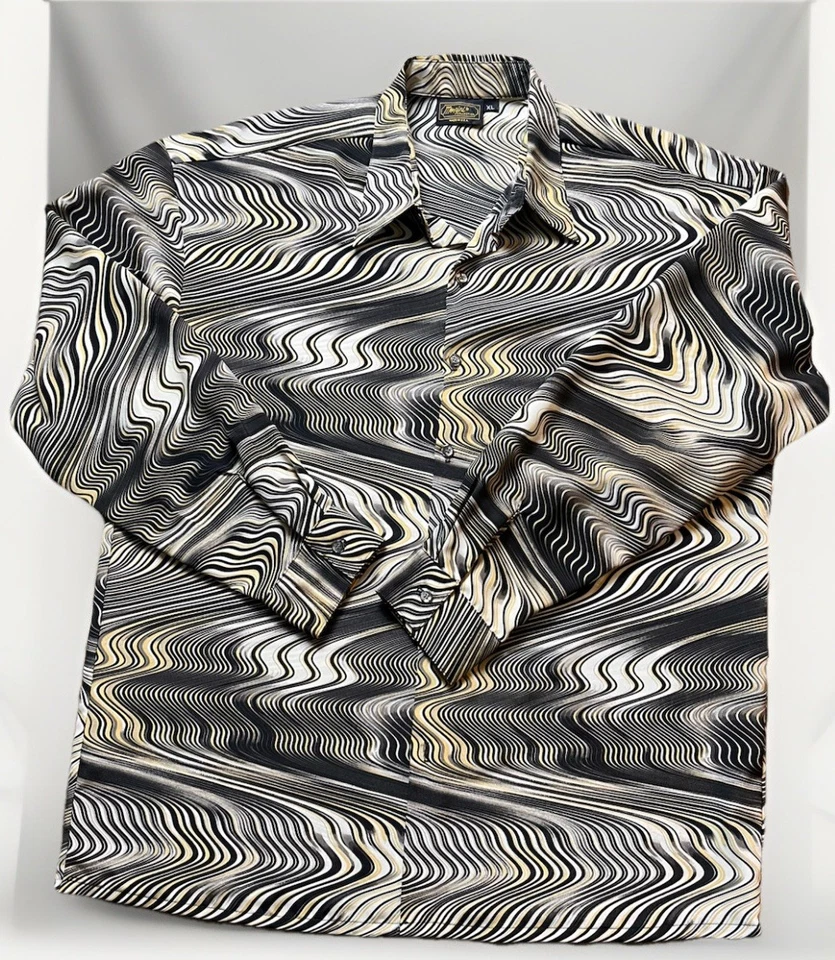 Vintage Monzini Collection Shirt Mens Size XL Long Sleeve Button Disco Made USA - Image 1 of 4