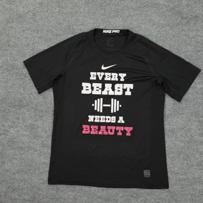 Camisa Nike Para Hombre Grande Negra Dri-FIT Pro Every Beast Needs A Beauty Graphic Tee Foto 1 de 4