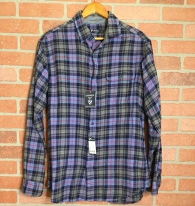 Cremieux Mens Flannel Shirt Blue Plaid Size M Vintage Twill NWT Button Front - Picture 1 of 8
