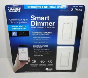 2 Pack Feit Electric Wi-Fi Smart Dimmer 3 Way Single Pole Switch 1528977 - Picture 1 of 4
