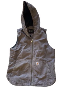Chaleco con capucha aislante de lona gris topo para mujer Carhartt OV3837 talla pequeña (4/6) - Imagen 1 de 20