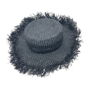 DOLCE&GABBANA straw hat hat hat Raffia Black - Picture 1 of 10
