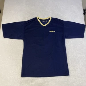 VTG And 1 Mens Size Large V-neck Oversized Warmup Shirt Navy W/ Yellow Collar - Picture 1 of 7