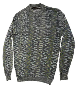 Vintage Jhane Barnes mens SILK sweater M abstract geometric Jacquard MINTY - Picture 1 of 8