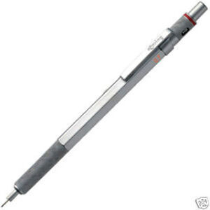 Rotring 600  Pencil Old Style Silver 0.7mm Hexagonal  Knurled Grip New 0.7mm Red