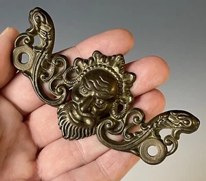 Antique Brass Neoclassical Mythological God Hardware Architecture Victorian - Picture 1 of 8