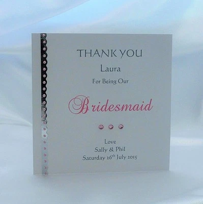 Tarjeta personalizada de agradecimiento por ser nuestra dama de honor//mejor hombre/ujier etc.  Foto 1 de 4