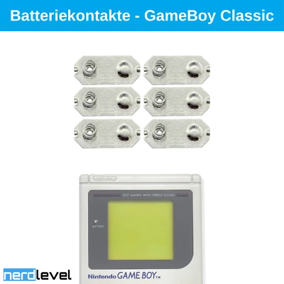 NERDLEVEL 6x Batteriekontakte Batterie Kontakt Feder Blech für Gameboy Classic Game Boy GB
