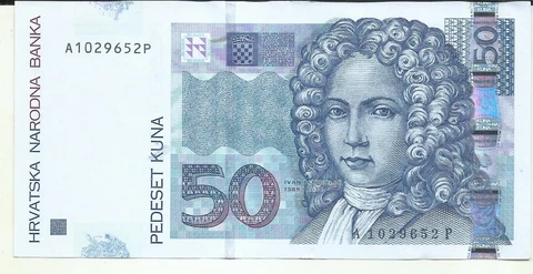CROATIA 50 KUNA 2012 P 40. UNC CONDITION. 2RW 30NOV Cover