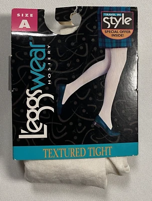 Leggs Wear Size A Ivory-White Textured Tights Womens Hosiery Mini-Skirt Preppy - Image 1 of 4