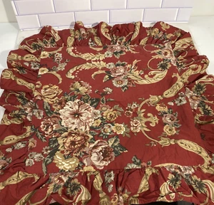 Ralph Lauren Pillow Sham DANIELLE Floral Red Ruffled Sham Zipper Closure - Picture 1 of 9