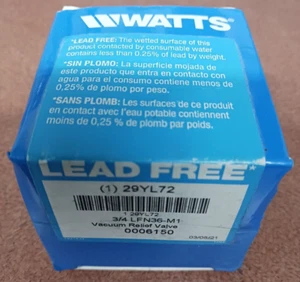 Watts 3/4" LFN36-M1 Vacuum Relief Valve, 0006150, Lead Free, Brass - Picture 1 of 5