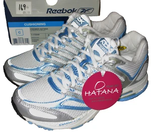 REEBOK PREMIER HATANA Sneakers DMX PLAYDRY Blue Silver Lace Up Shoes Women's 5 - Picture 1 of 24