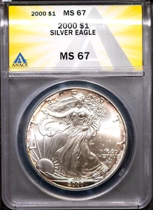 2000 $1 Silver American Eagle MS 67 ANACS # 7726094 + Bonus - Picture 1 of 2
