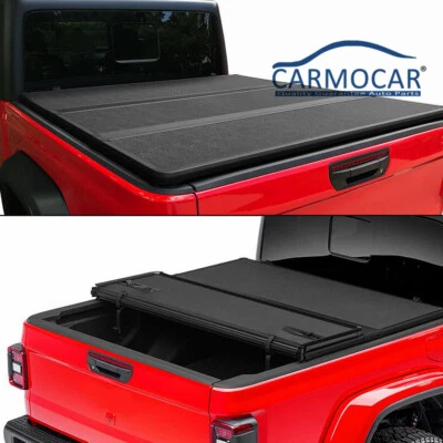Truck Bed Hard Solid Tri-Fold Tonneau Cover For 20-2021 Jeep Gladiator JT Picku - Image 1 of 4