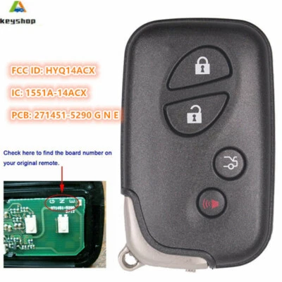 for Lexus LS460 HS250h 2010 11 12 13 2014 Smart Key Keyless Remote Fob HYQ14ACX  Foto 1 de 3