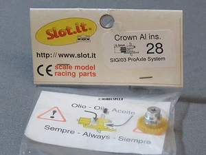 SLOT. IT 1:32 SLOT CAR CROWN AL INSERT 5.5mm 28 PRO AXLE SYSTEM SIGI03 - Picture 1 of 2
