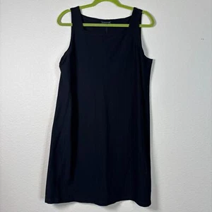 Eileen Fisher Black Stretch Sleeveless Tank Dress – Minimalist, 19” Pit to Pit - Picture 1 of 6