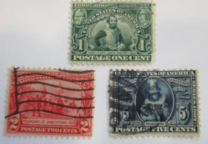 U.S USED Sc#328-330 JAMESTOWN EXPOSITION ISSUE SET CAT $40.00 - Picture 1 of 1